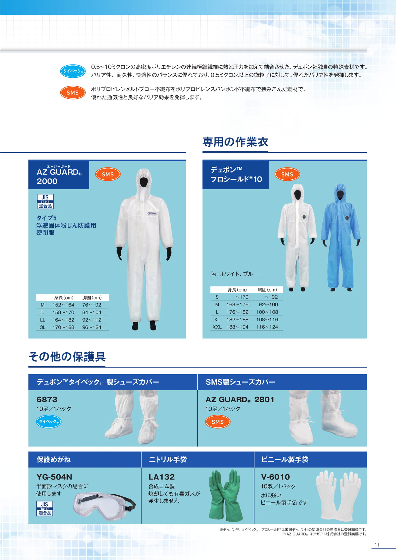 P11:保護衣-2/専用の作業衣/その他の保護具(11ページ目)