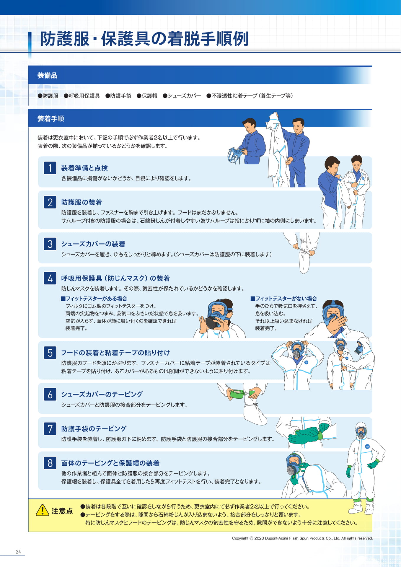 P24:防護服・保護具の着脱手順例(24ページ目)