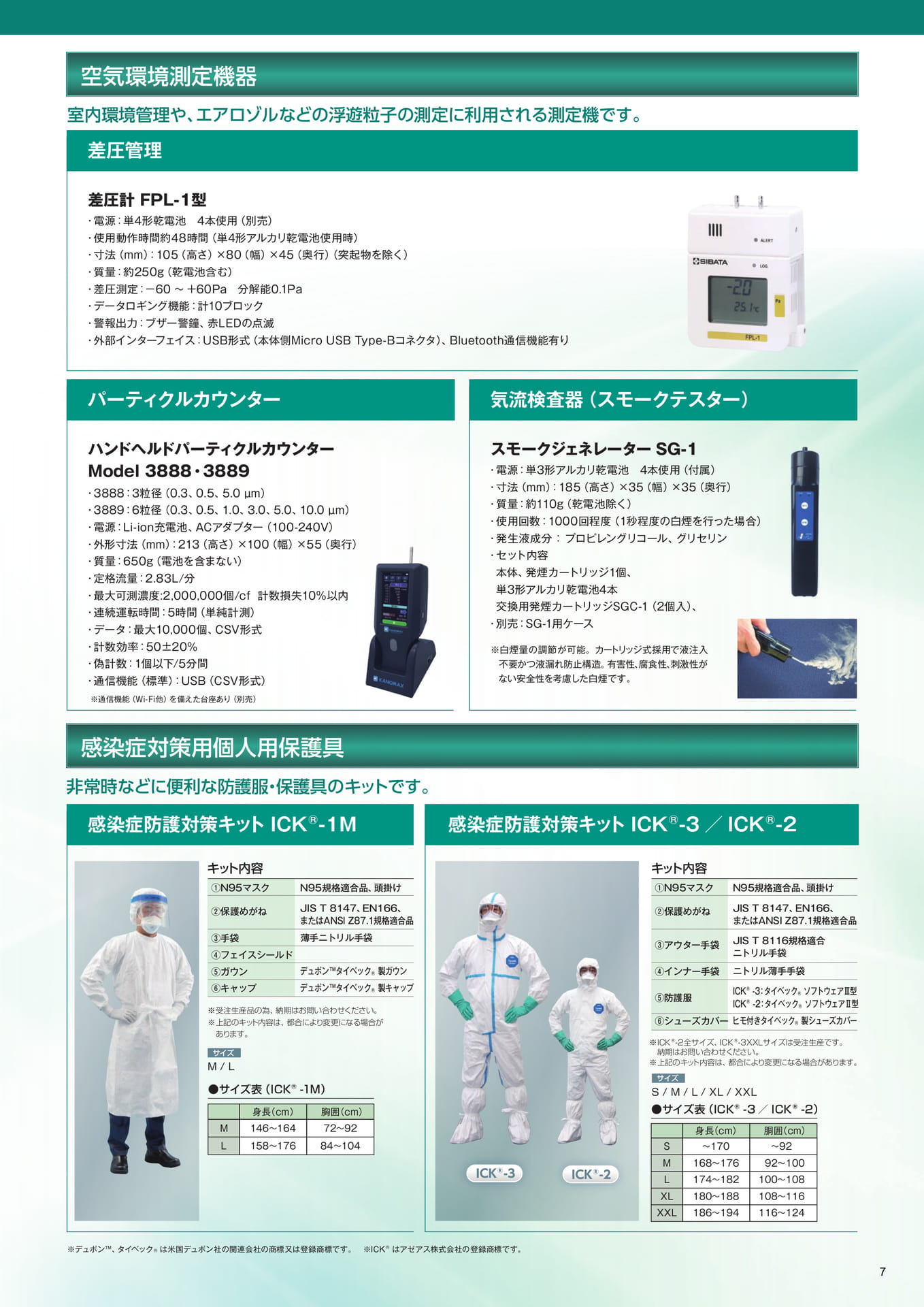 P7:空気環境測定機器・感染症対策個人用保護具(7ページ目)