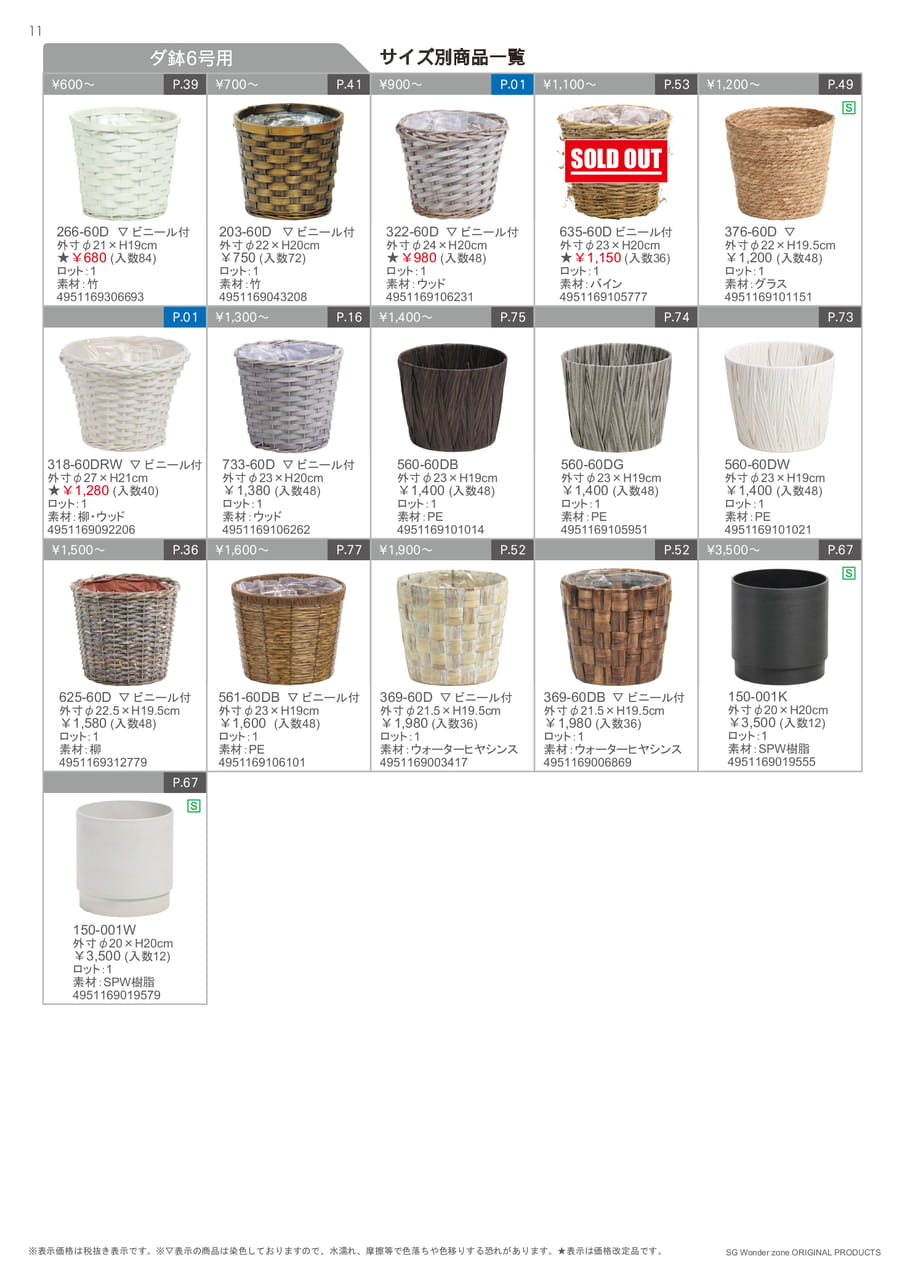 ダ鉢 6号用（12ページ目）