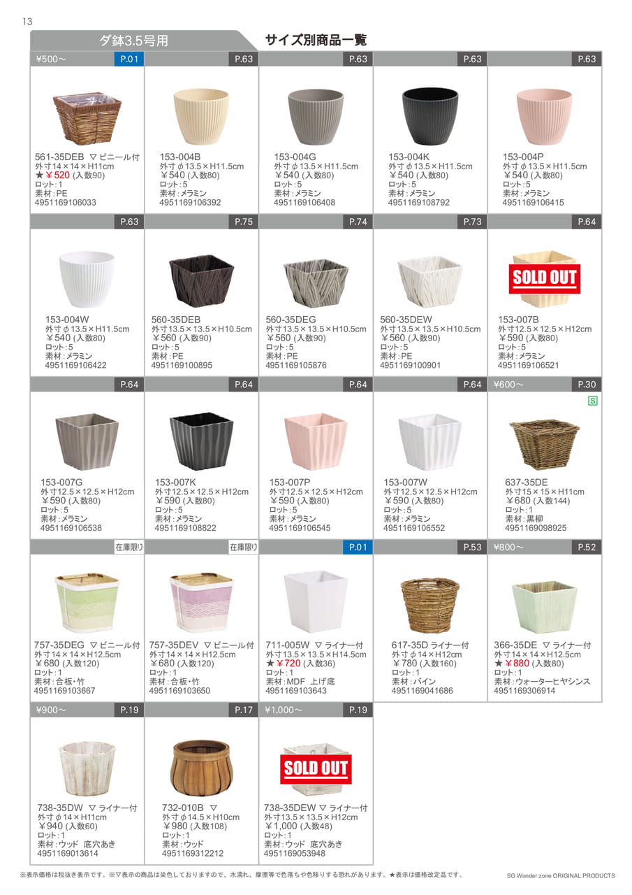 ダ鉢 3.5号用（14ページ目）