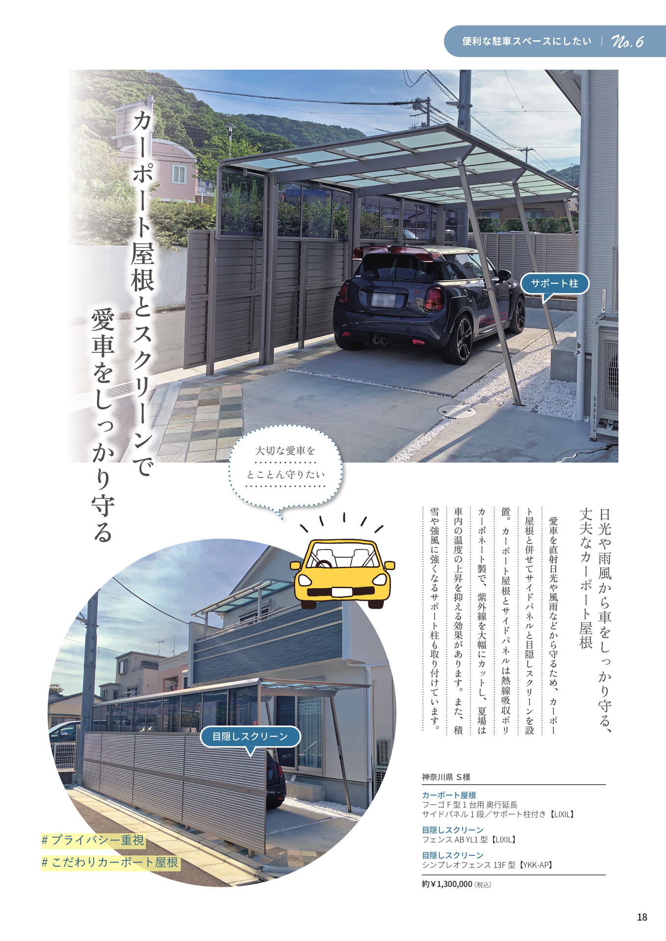 P.18 カーポート屋根とスクリーンで愛車をしっかり守る（18ページ目）