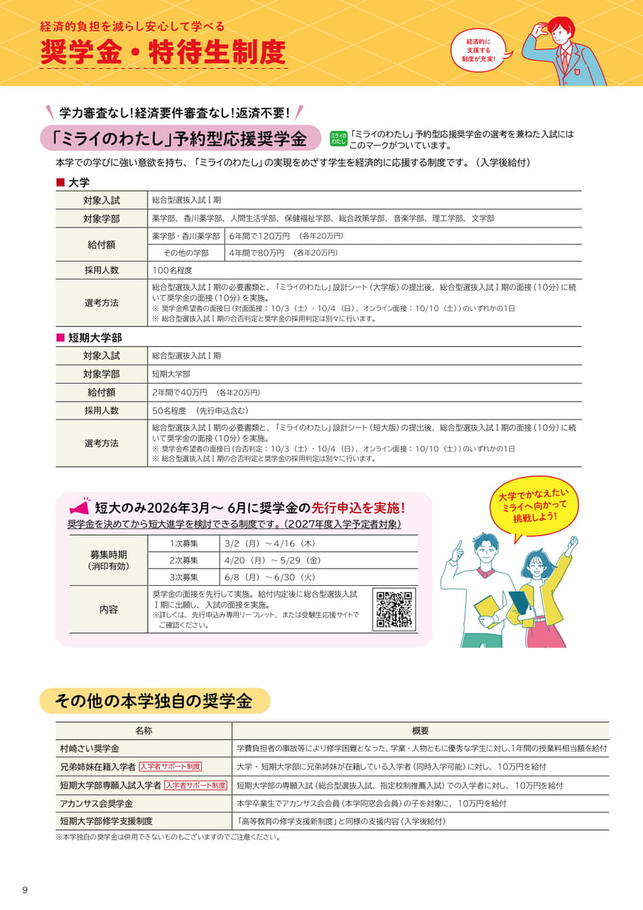 奨学金・特待生制度（10ページ目）