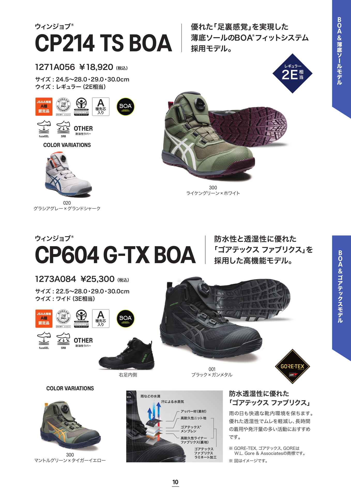 asics 安全靴 ウィンジョブ® CP214 TS/CP604 G-TX BOA(11ページ目)