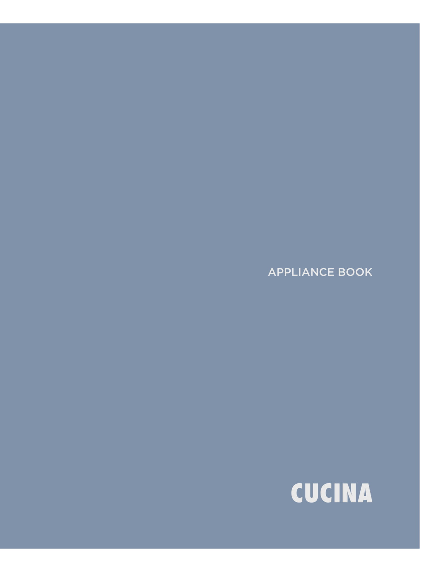 CUCINA APPLIANCE BOOK(1ページ目)