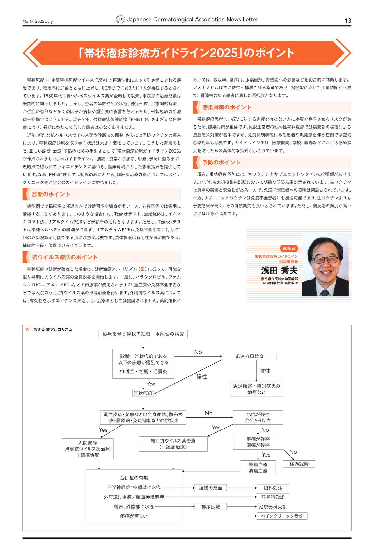 帯状疱疹診療ガイドライン2025のポイント（13ページ目）