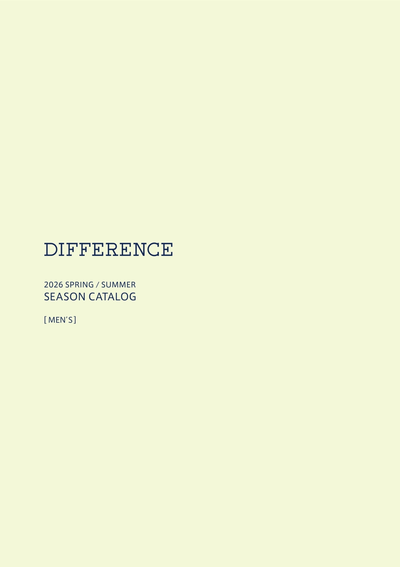 2026 SPRING / SUMMER SEASON CATALOG(1ページ目)