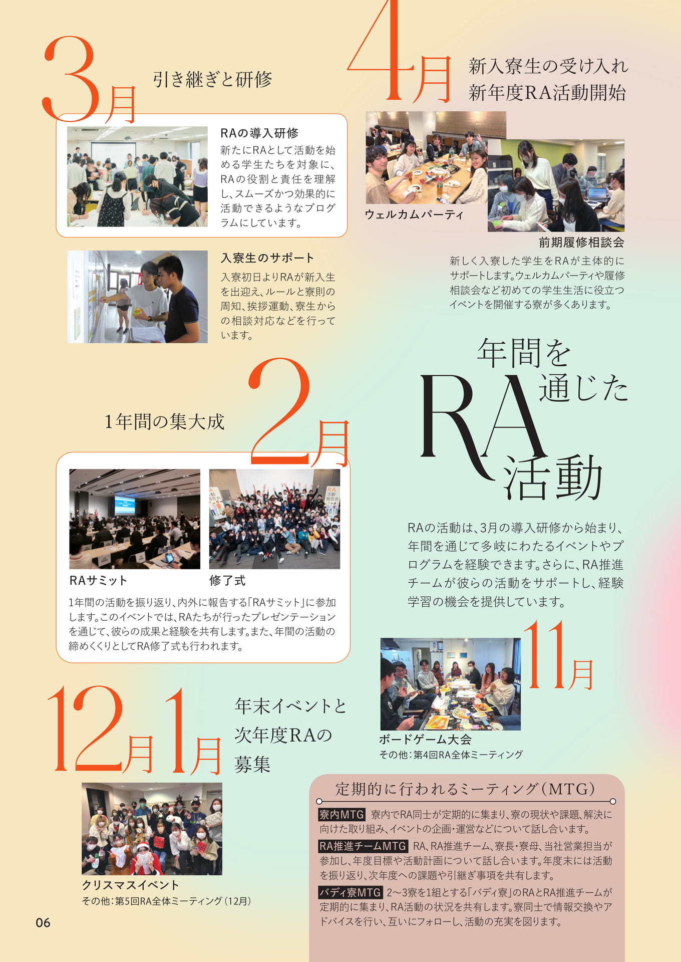 年間を通じた活動(前半)(6ページ目)