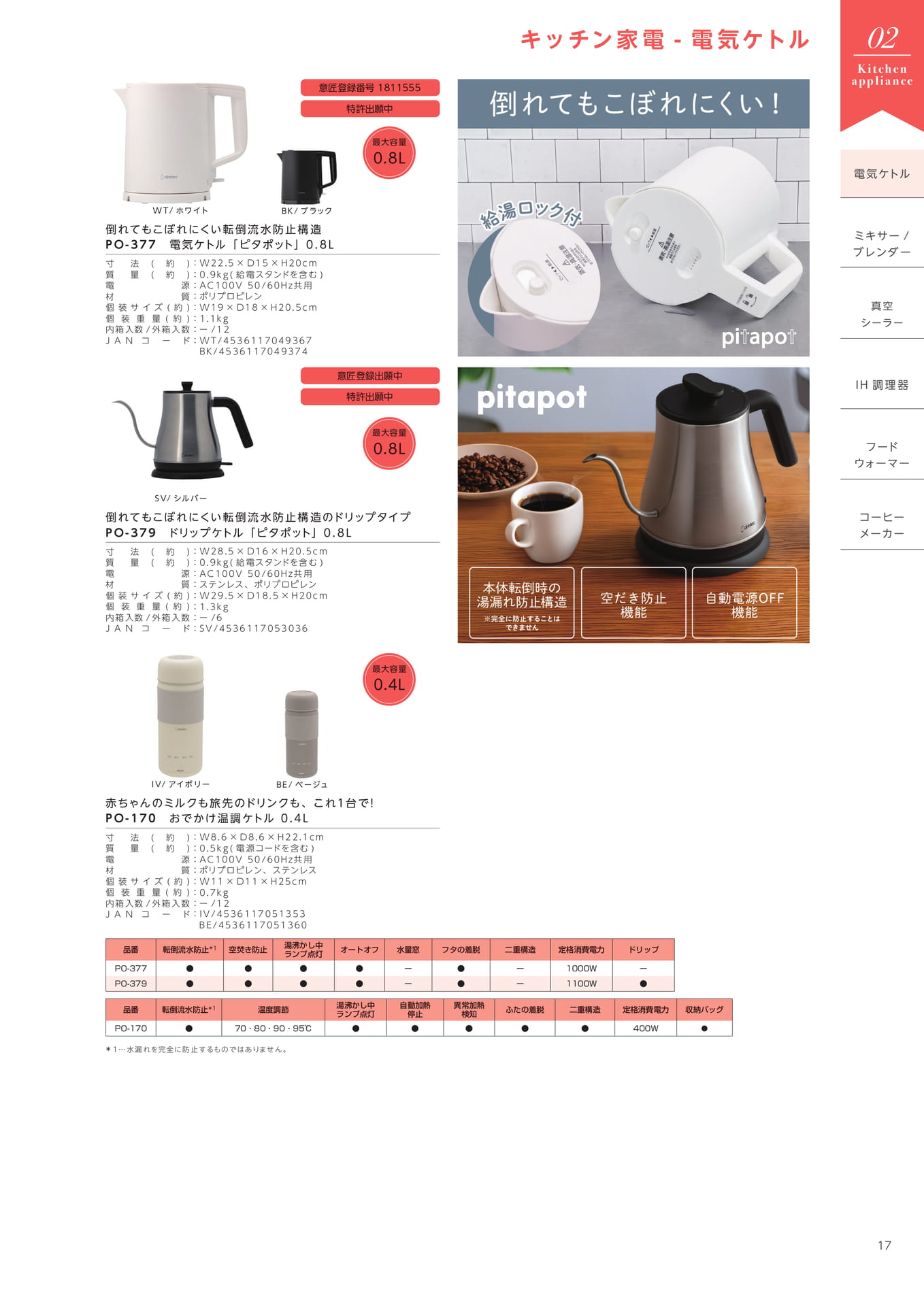 電気ケトル・おでかけ温調ケトル(19ページ目)