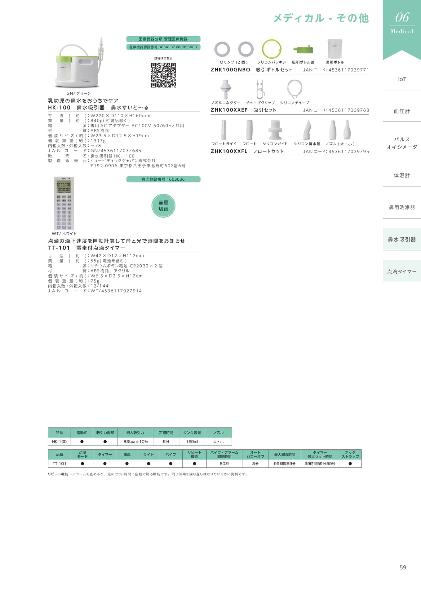 鼻水吸引器・点滴タイマー(61ページ目)