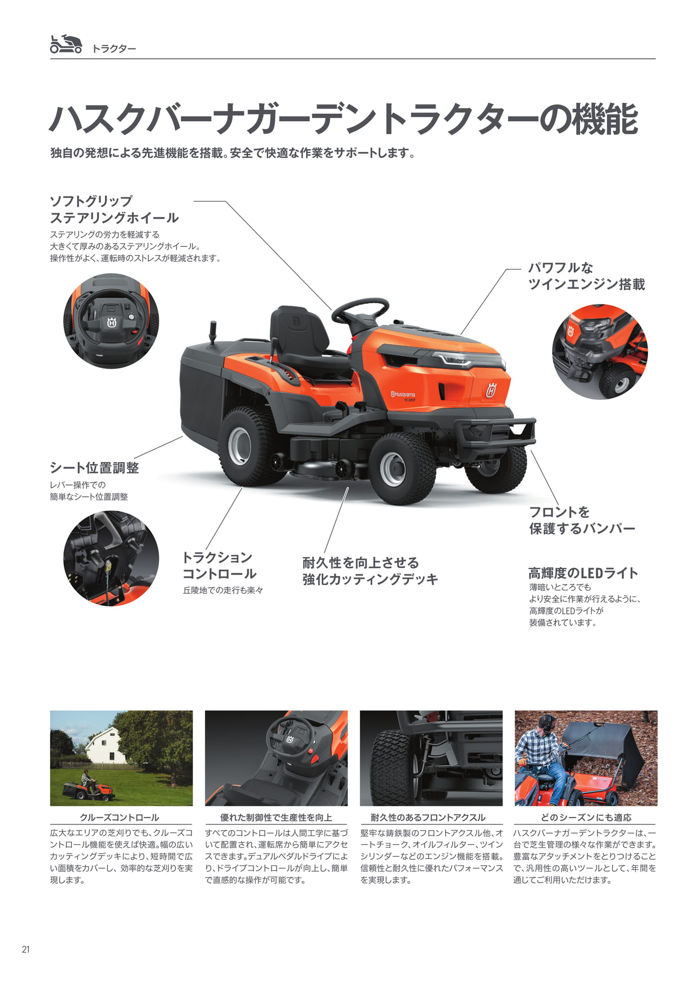 ガーデントラクターの機能(22ページ目)