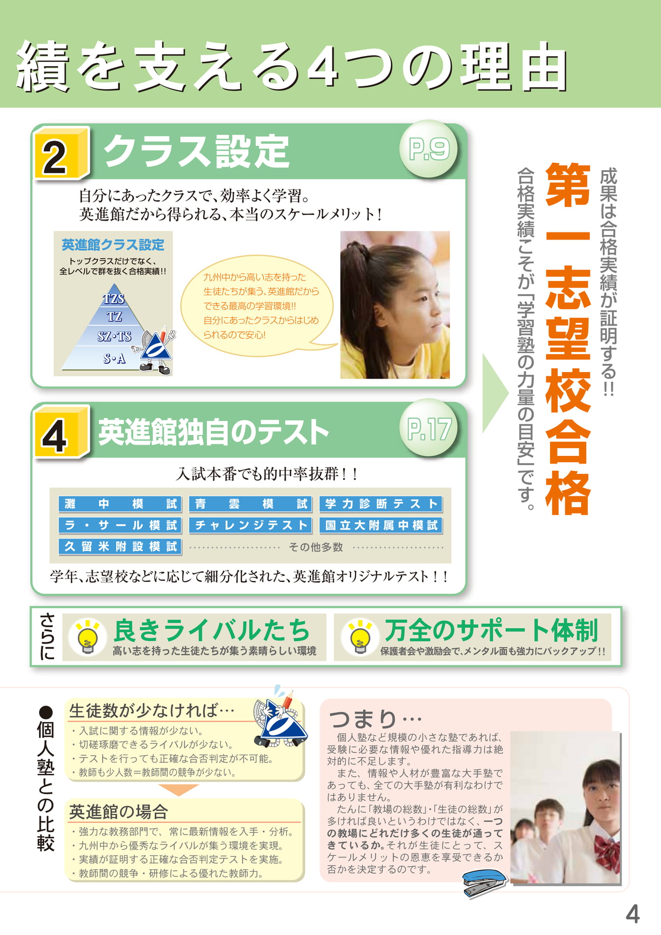 合格実績と指導の特長(5ページ目)