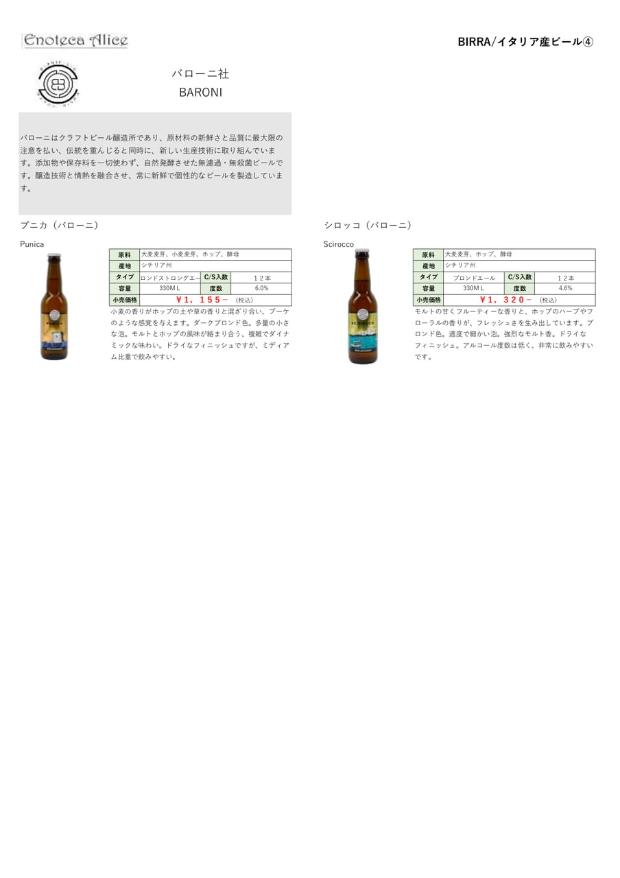 イタリア産ビール④（5ページ目）