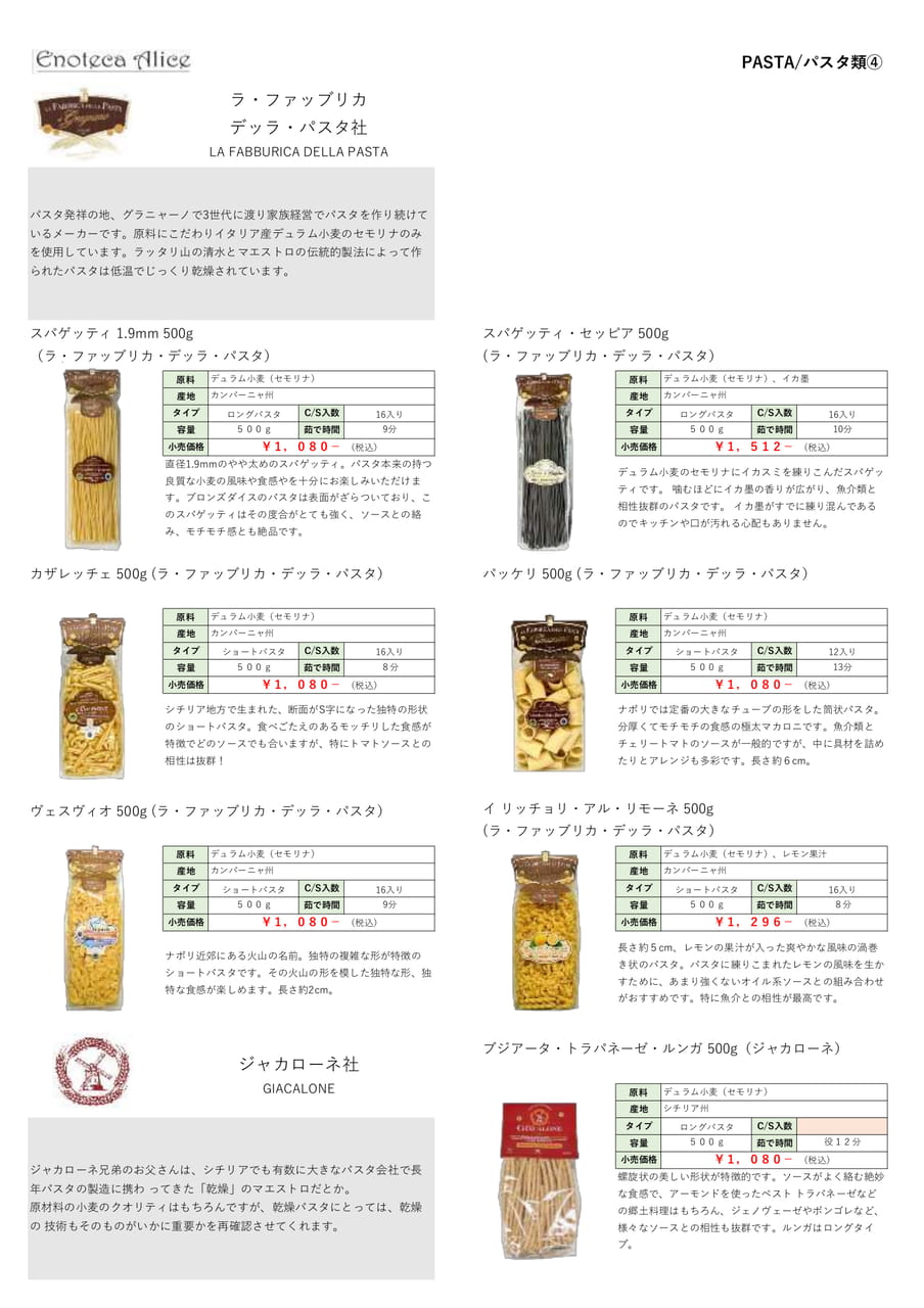 パスタ類④（13ページ目）