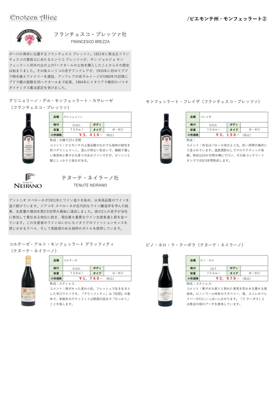 ピエモンテ州・モンフェッラート②（44ページ目）