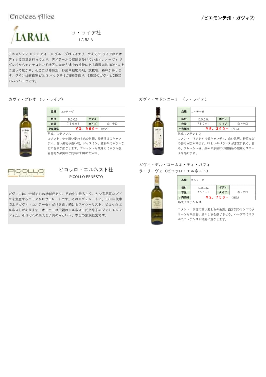ピエモンテ州・ガヴィ②（46ページ目）