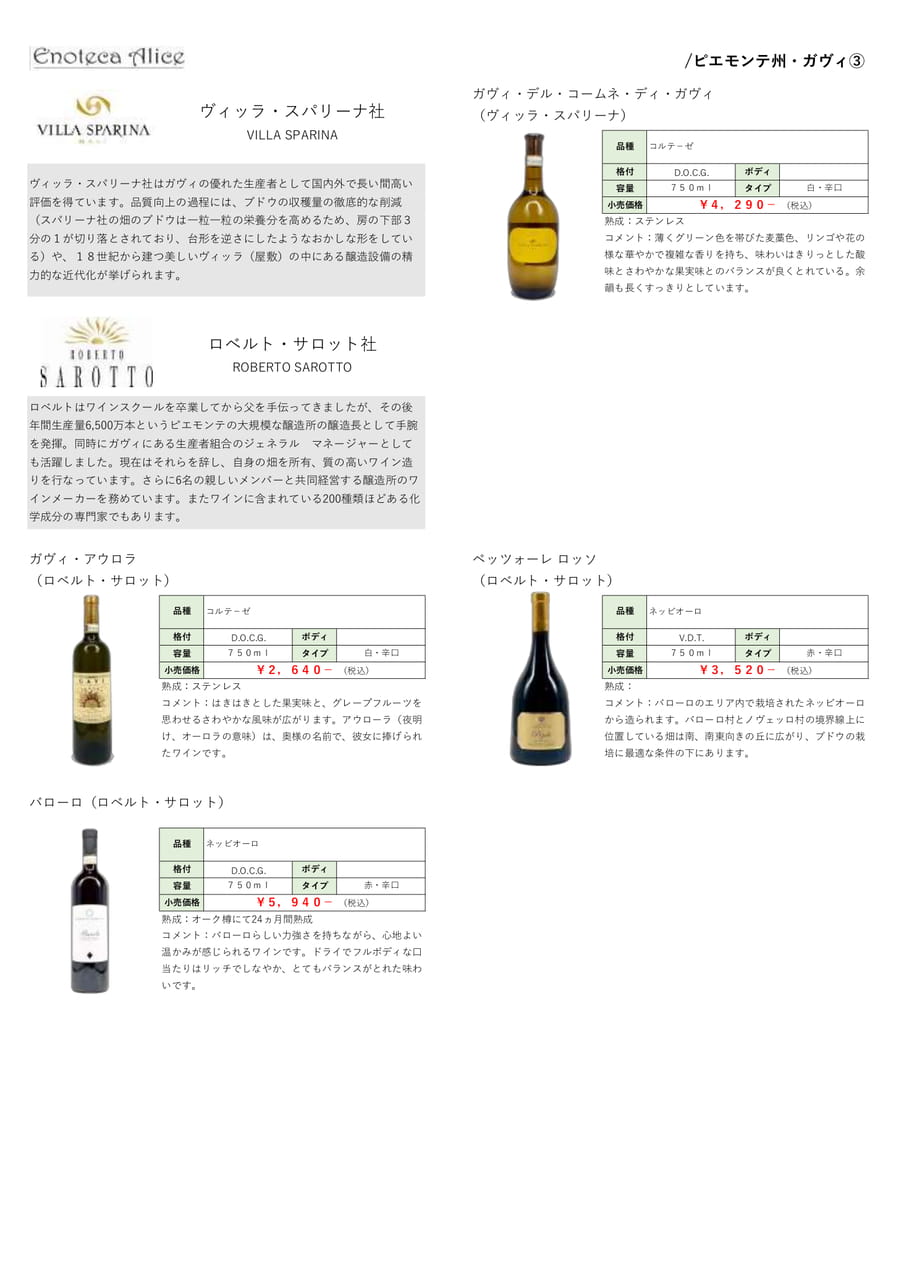 ピエモンテ州・ガヴィ➂（47ページ目）