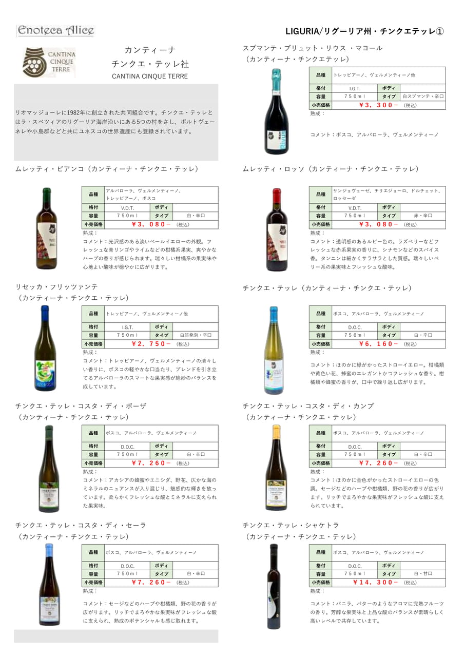 リグーリア州・チンクエテッレ①（65ページ目）
