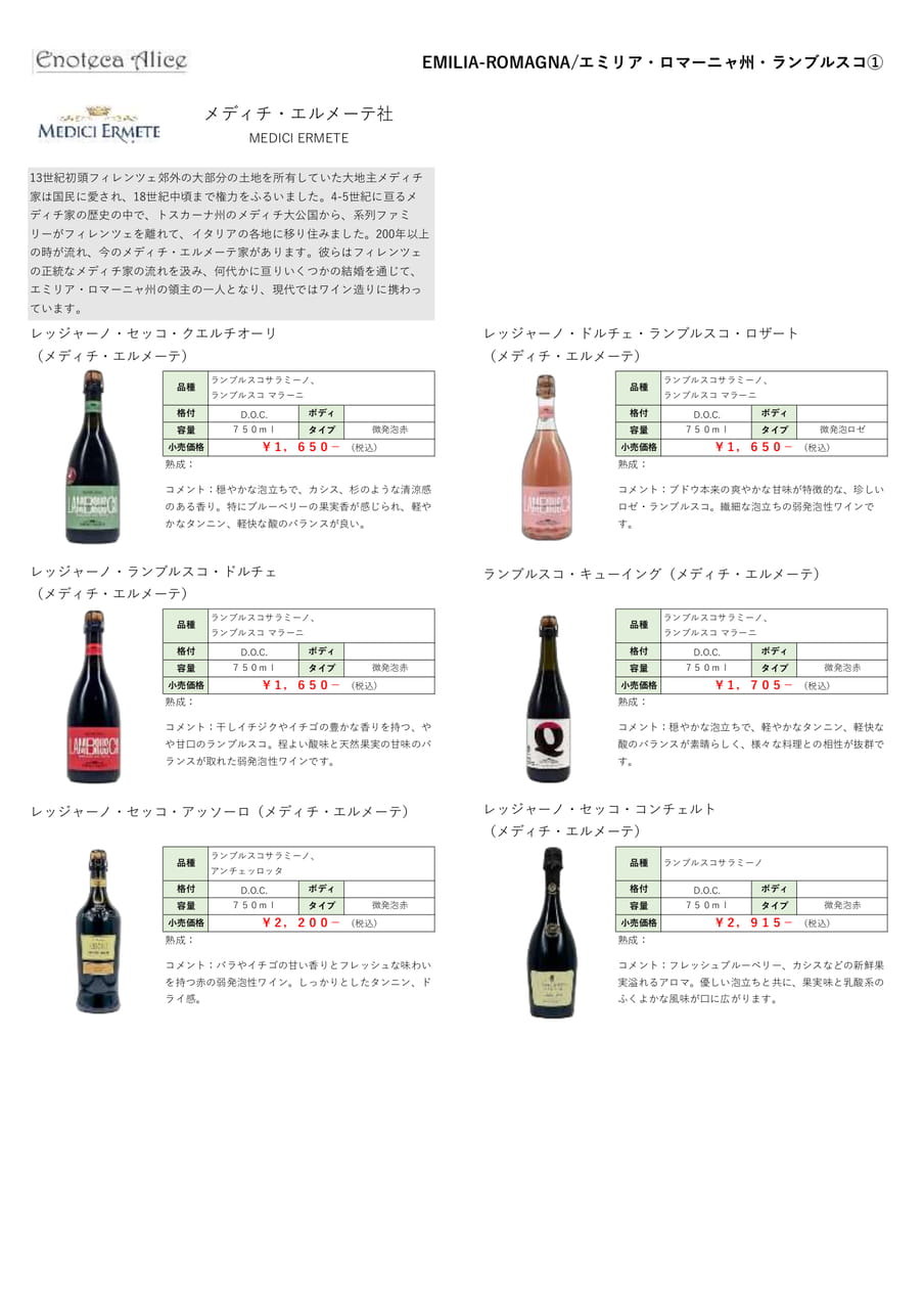 エミリアロマーニャ州・ランブルスコ①（109ページ目）