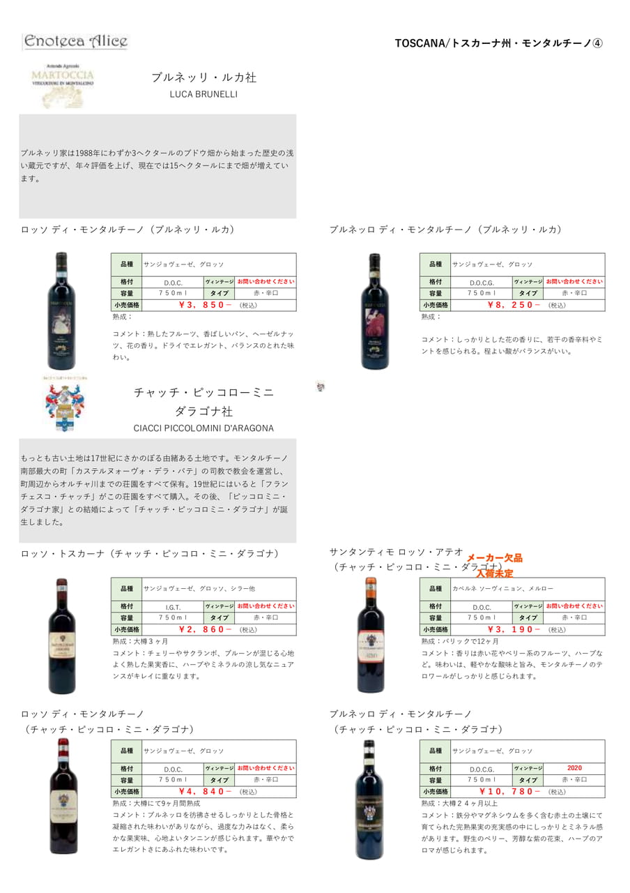 トスカーナ州・モンタルチーノ④（139ページ目）