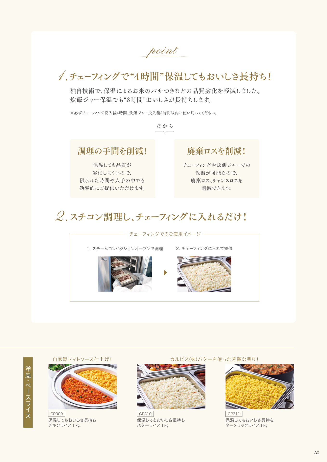 チェーフィングのための米飯! おいしさ長持ち米飯シリーズ②(81ページ目)