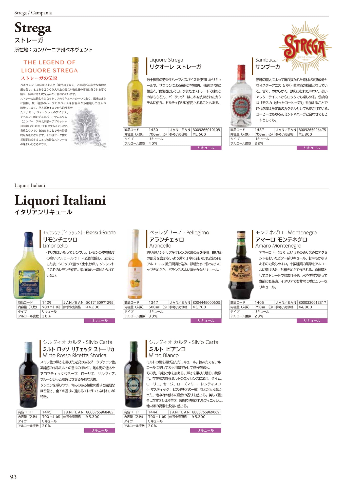 STREGA / LIQUORI ITALIANI <LIQUORE>（96ページ目）