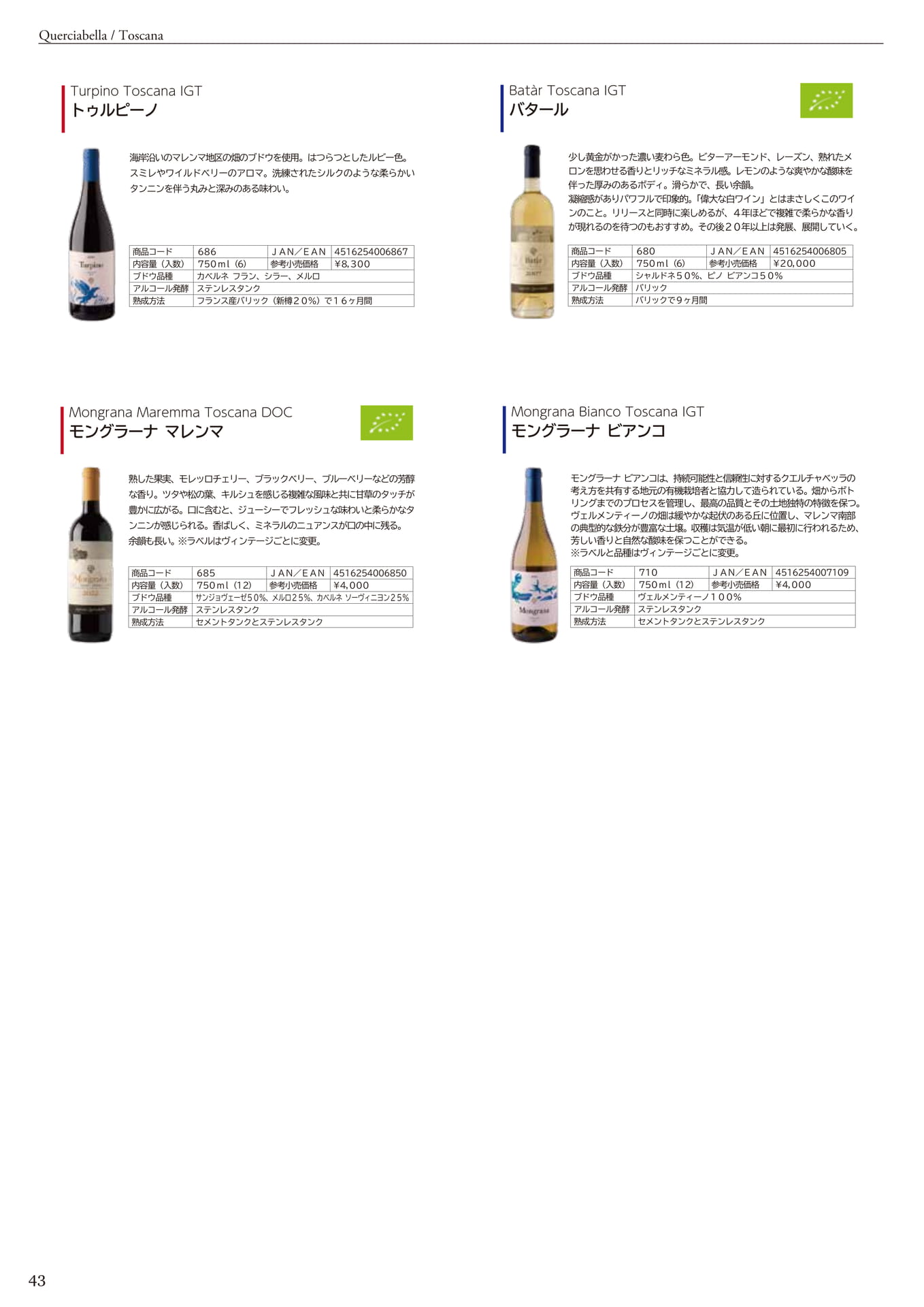 QUERCIABELLA <TOSCANA>（46ページ目）