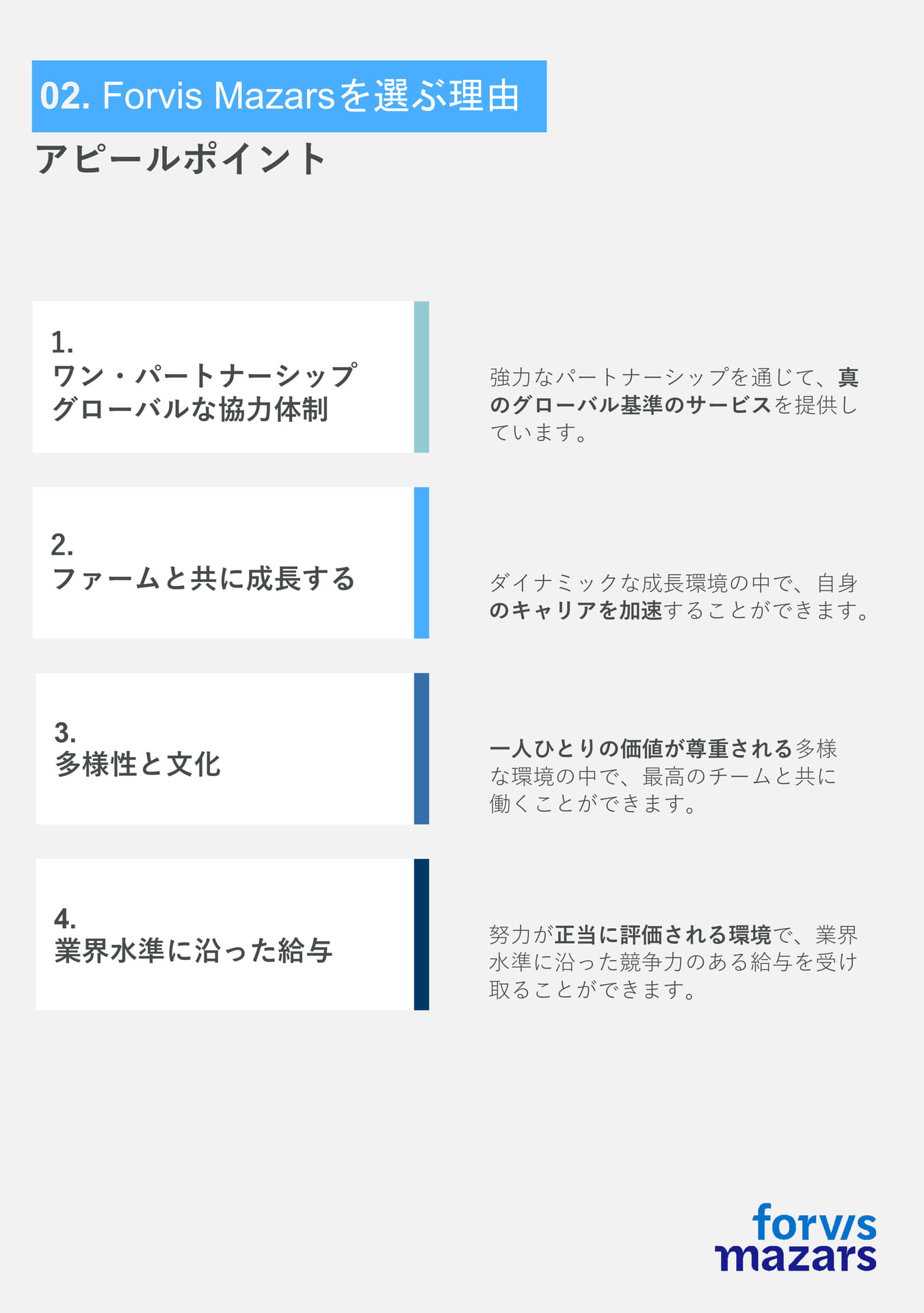 Forvis Mazarsのアピールポイント（5ページ目）