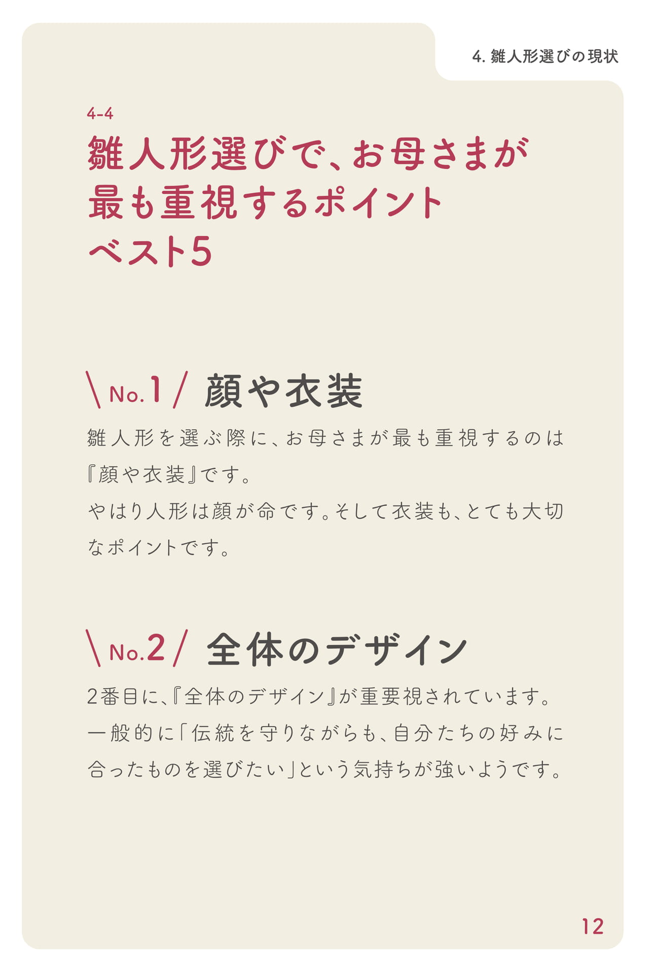 最も重視するポイント ベスト5(13ページ目)