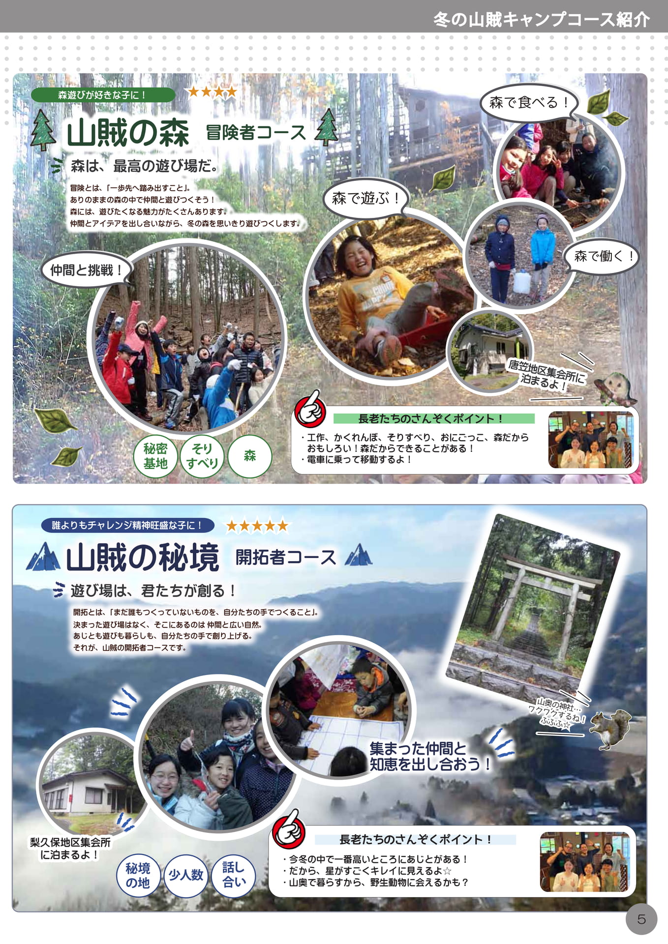 冬の山賊キャンプコース紹介 森遊び（7ページ目）