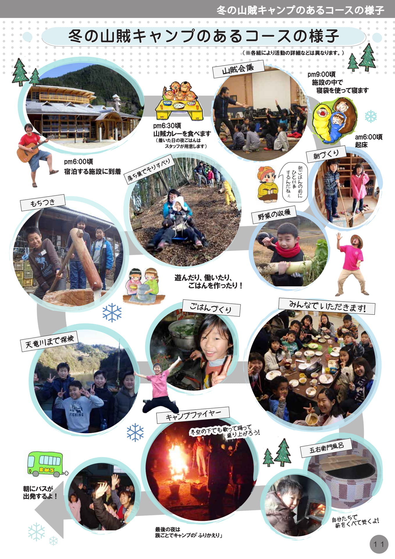 冬の山賊キャンプのあるコースの様子（13ページ目）