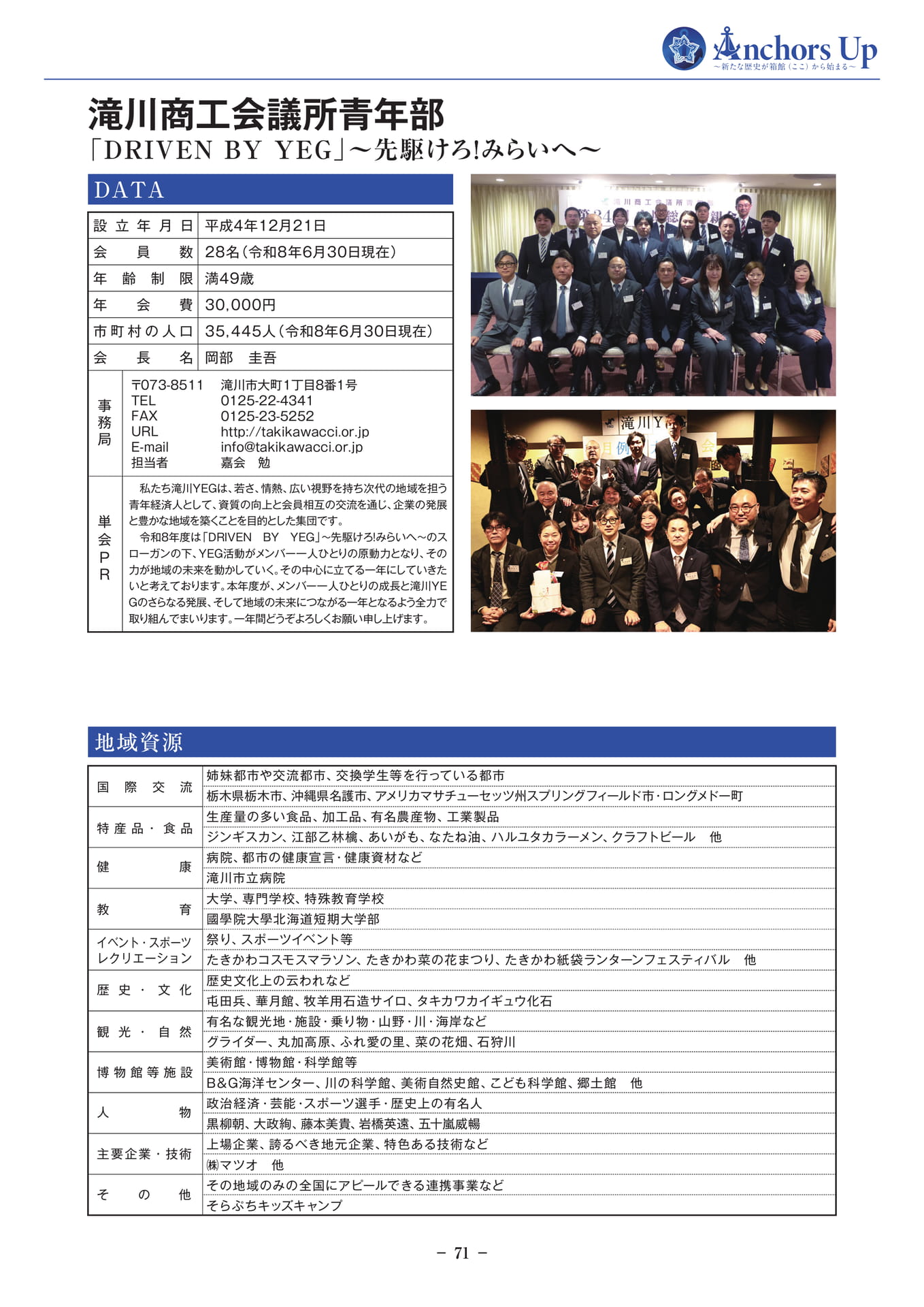 滝川YEG 会員名簿(73ページ目)