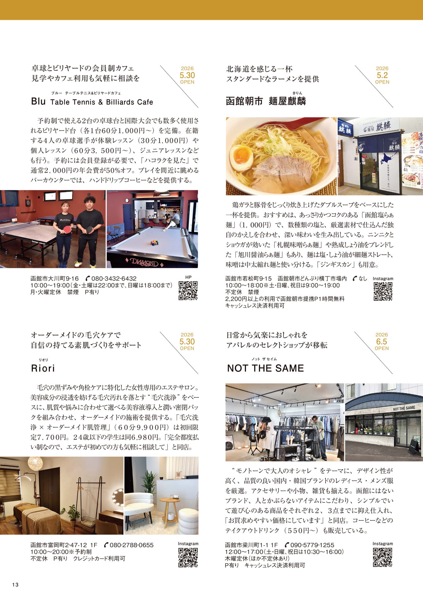 ニューオープン情報（13ページ目）