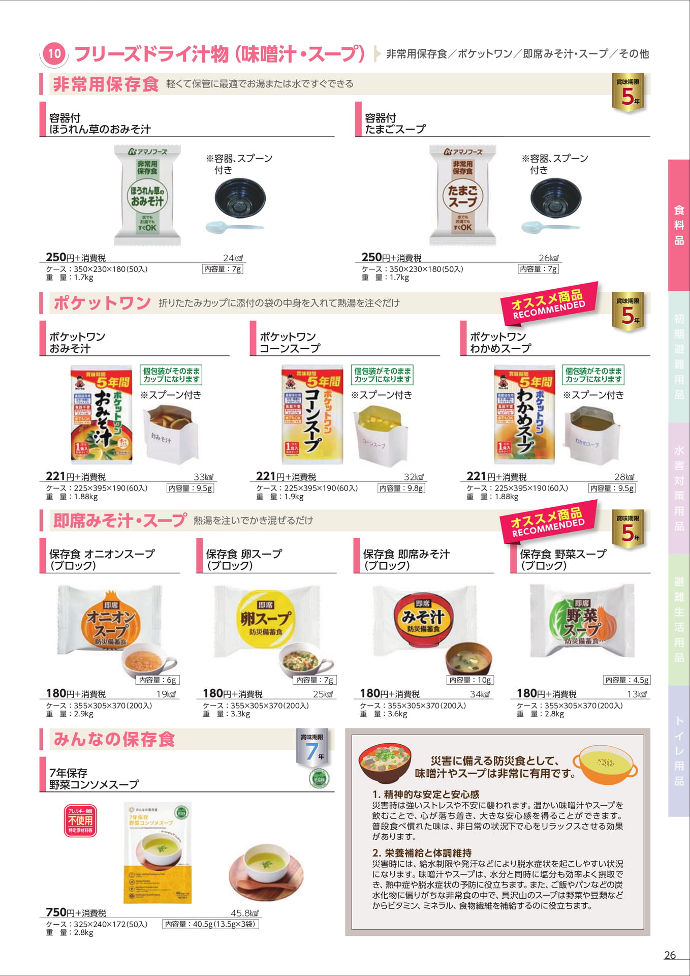 非常用保存食・即席みそ汁(29ページ目)