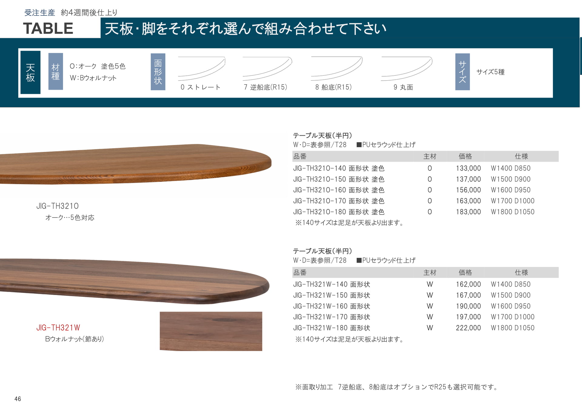 半円テーブル天板(46ページ目)