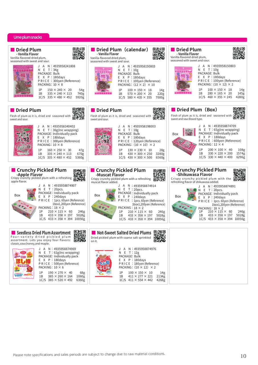 Ume plum snacks（13ページ目）