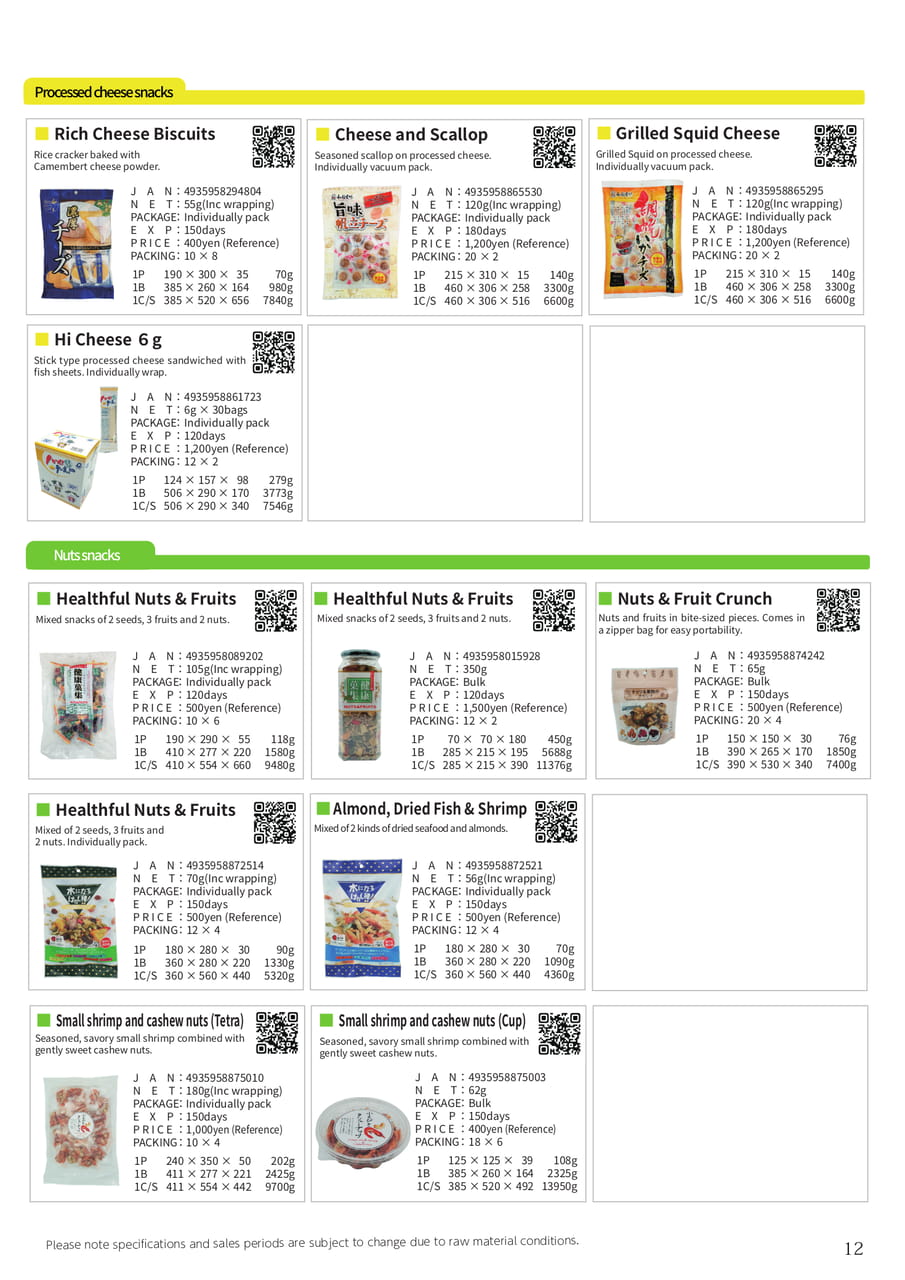 Processed cheese snacks（15ページ目）
