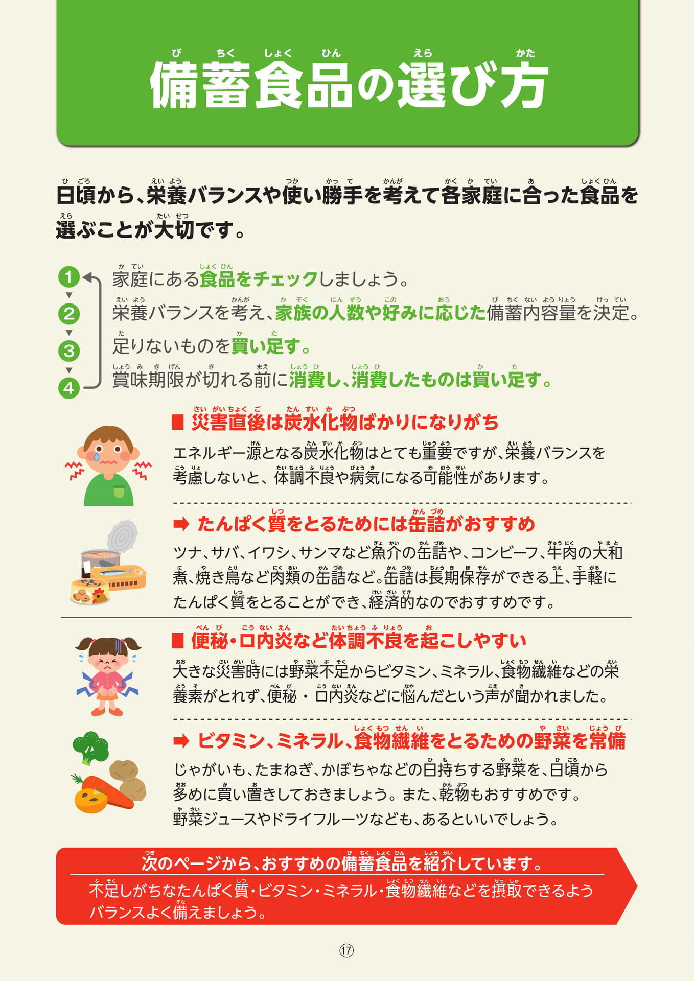 備蓄食品の選び方(18ページ目)