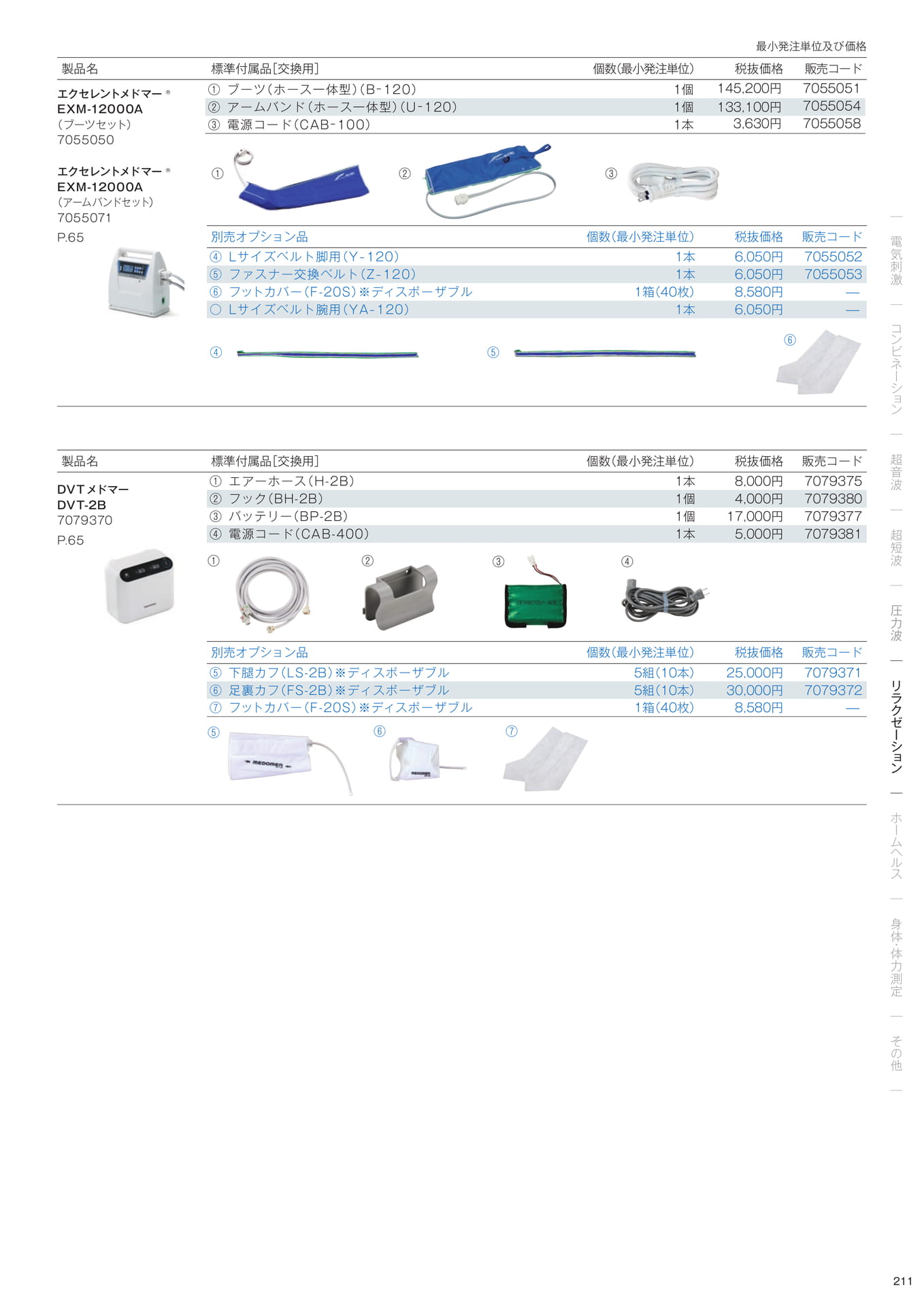 標準付属品/別売オプション品(213ページ目)
