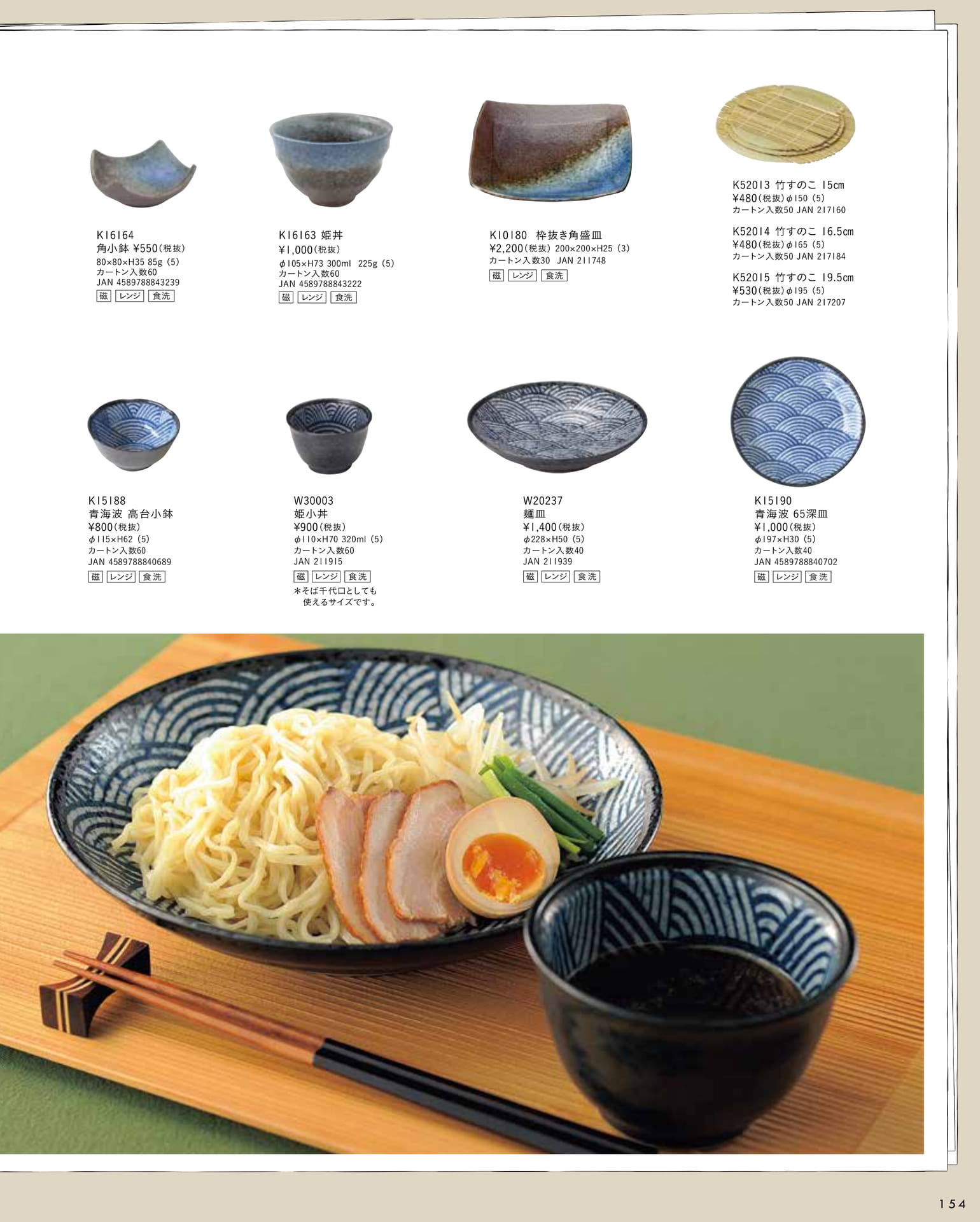 麺皿・竹すのこ・小鉢（159ページ目）