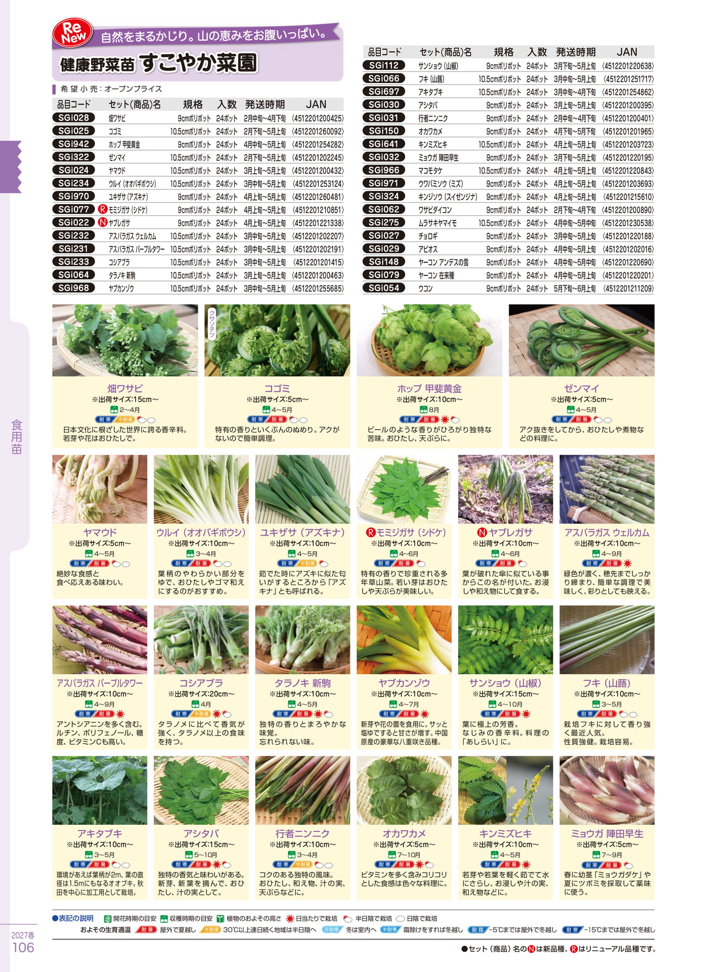 すこやか菜園（健康野菜苗）（106ページ目）