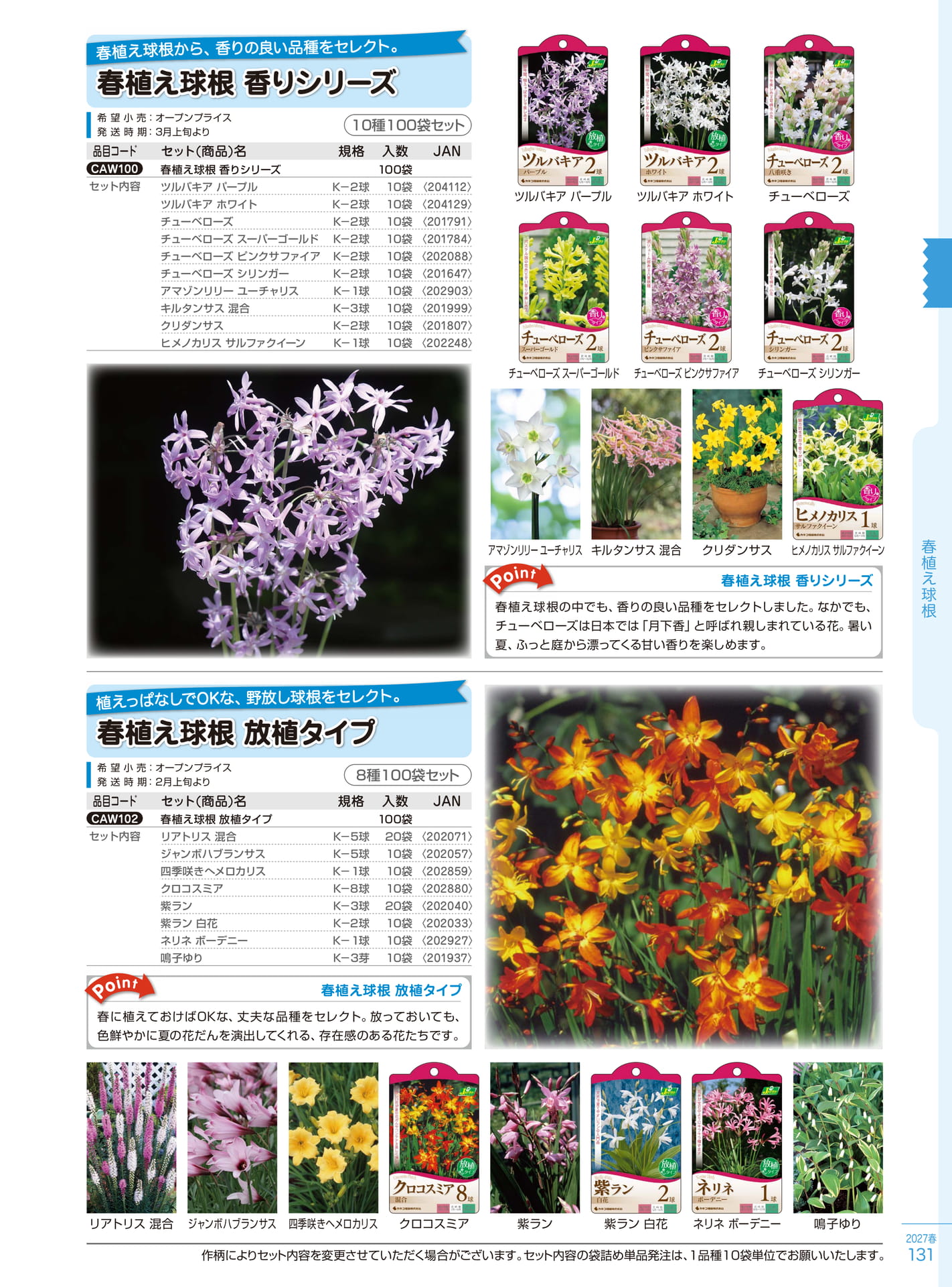 春植え球根 香りシリーズ（131ページ目）