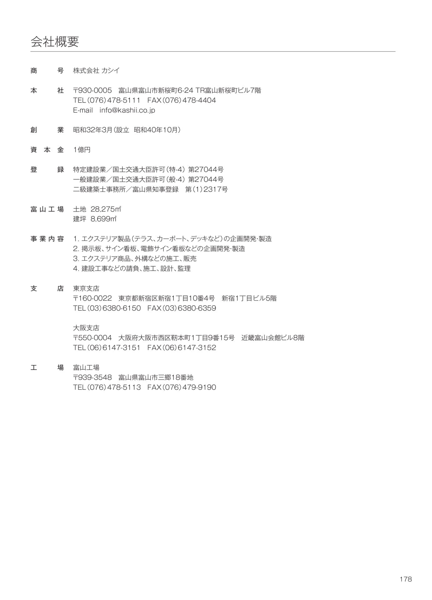 会社概要（179ページ目）