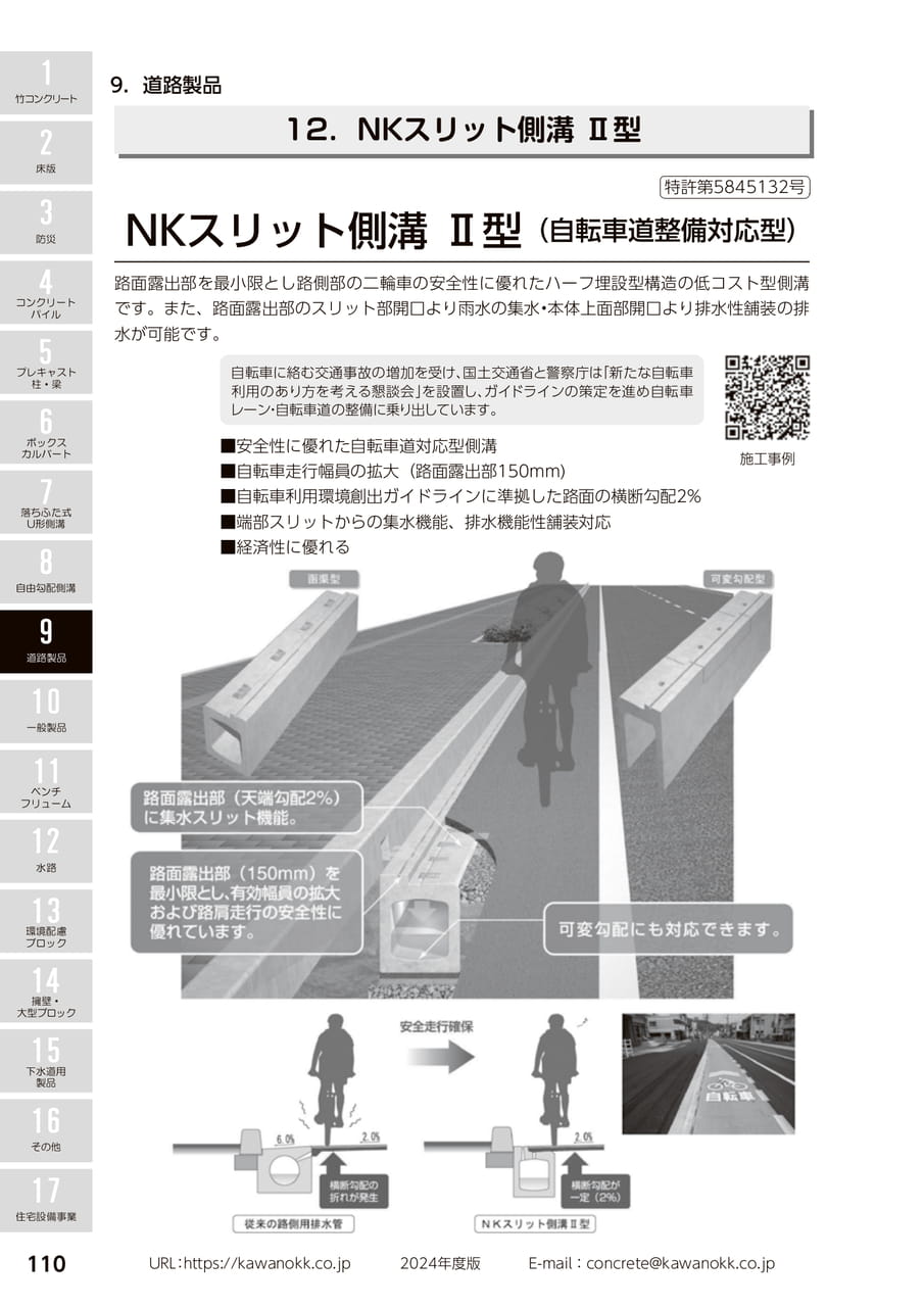 NKスリット側溝 Ⅱ型 110(120ページ目)