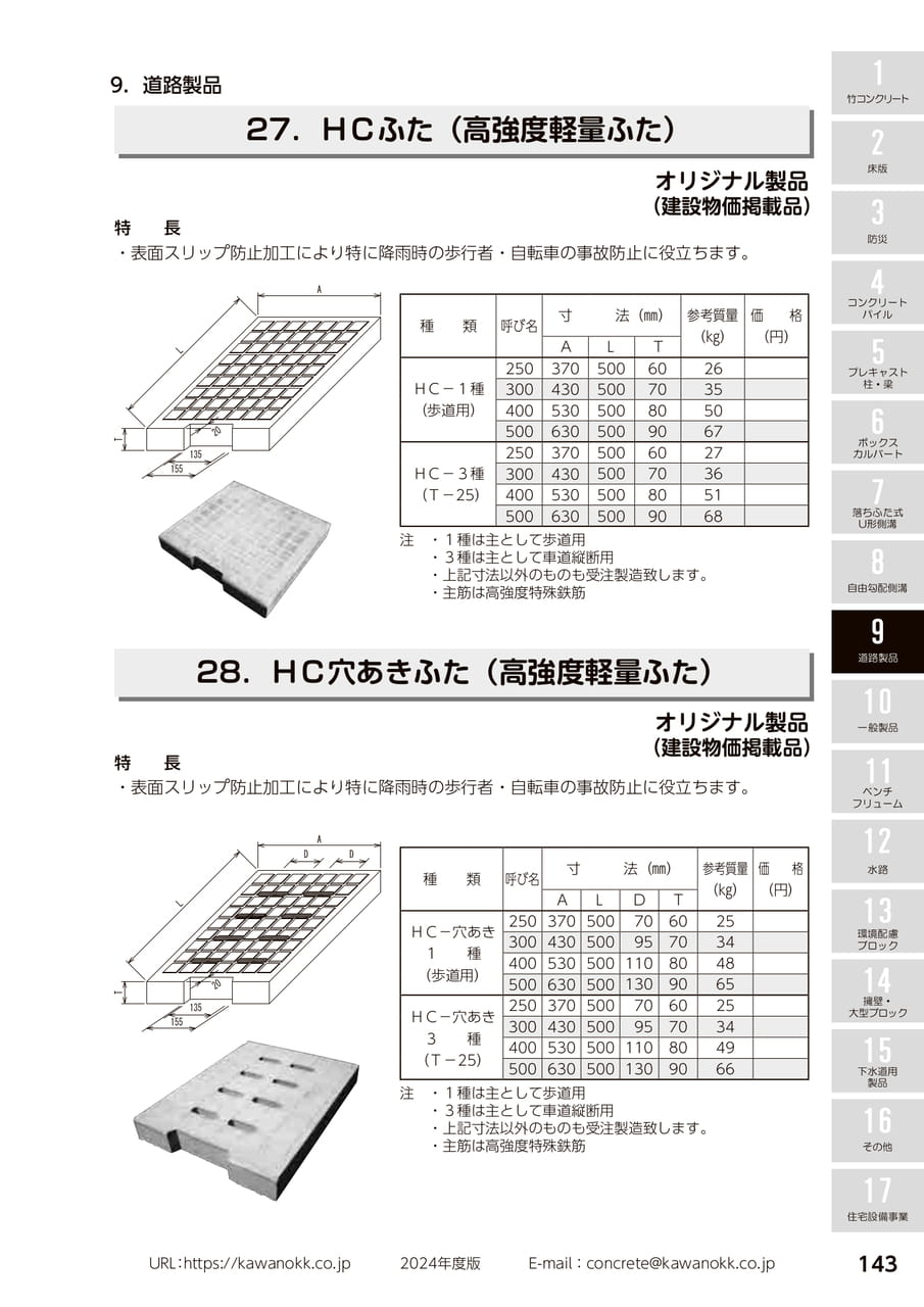 HCふた・穴あきふた 143(153ページ目)