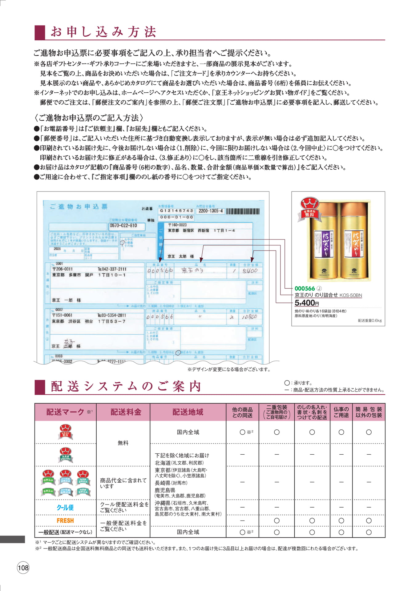 お申し込み方法・配送システム(110ページ目)