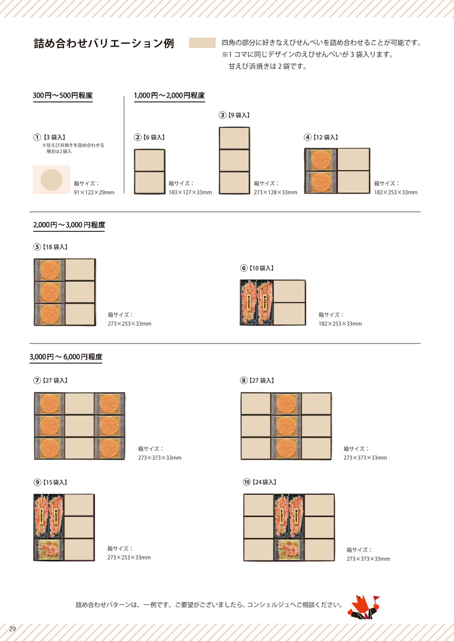 詰め合わせバリエーション例（30ページ目）