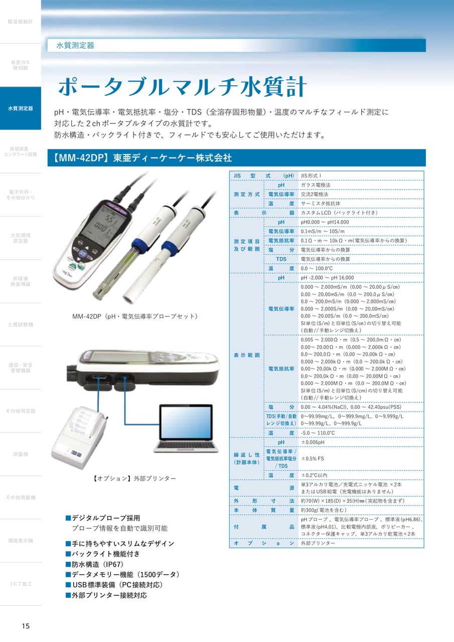 ポータブルマルチ水質計（16ページ目）