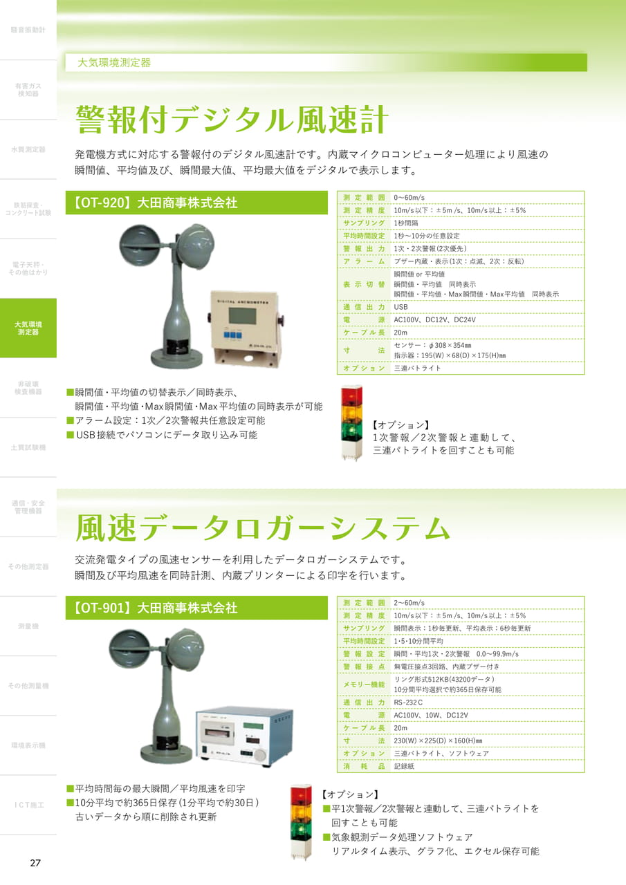 警報付デジタル風速計（28ページ目）