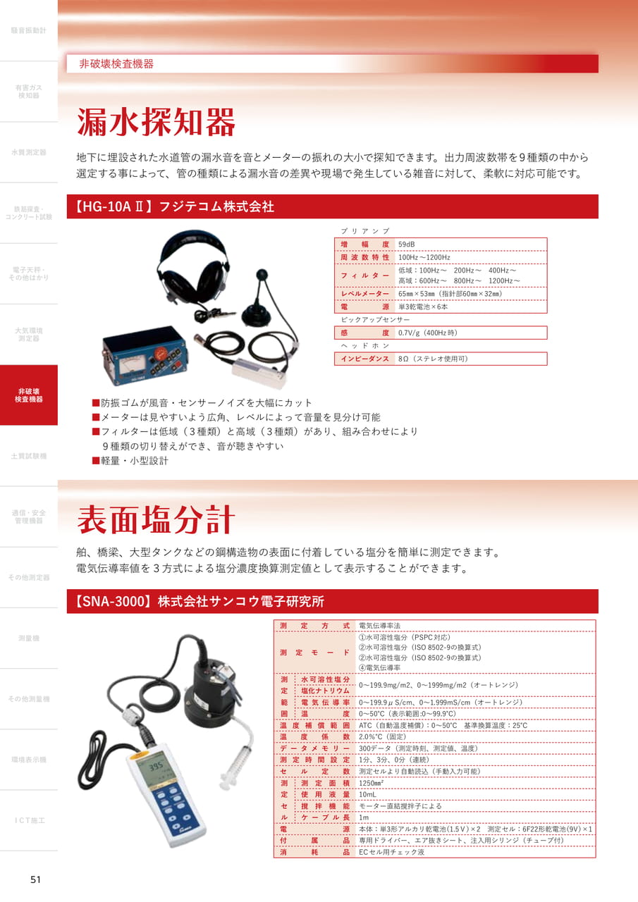 漏水探知器・表面塩分計（52ページ目）
